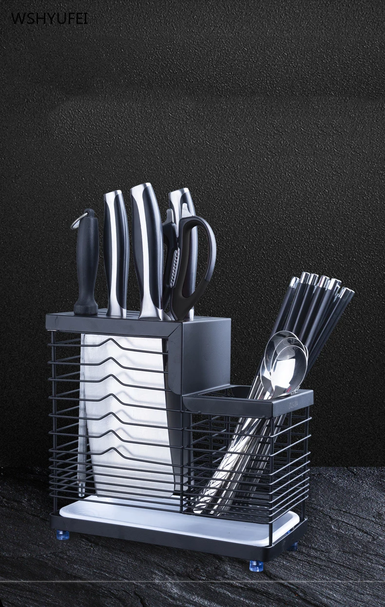 

Stainless steel kitchen knife holder household chopsticks spoon storage box drain rack one multifunctional chopsticks cage