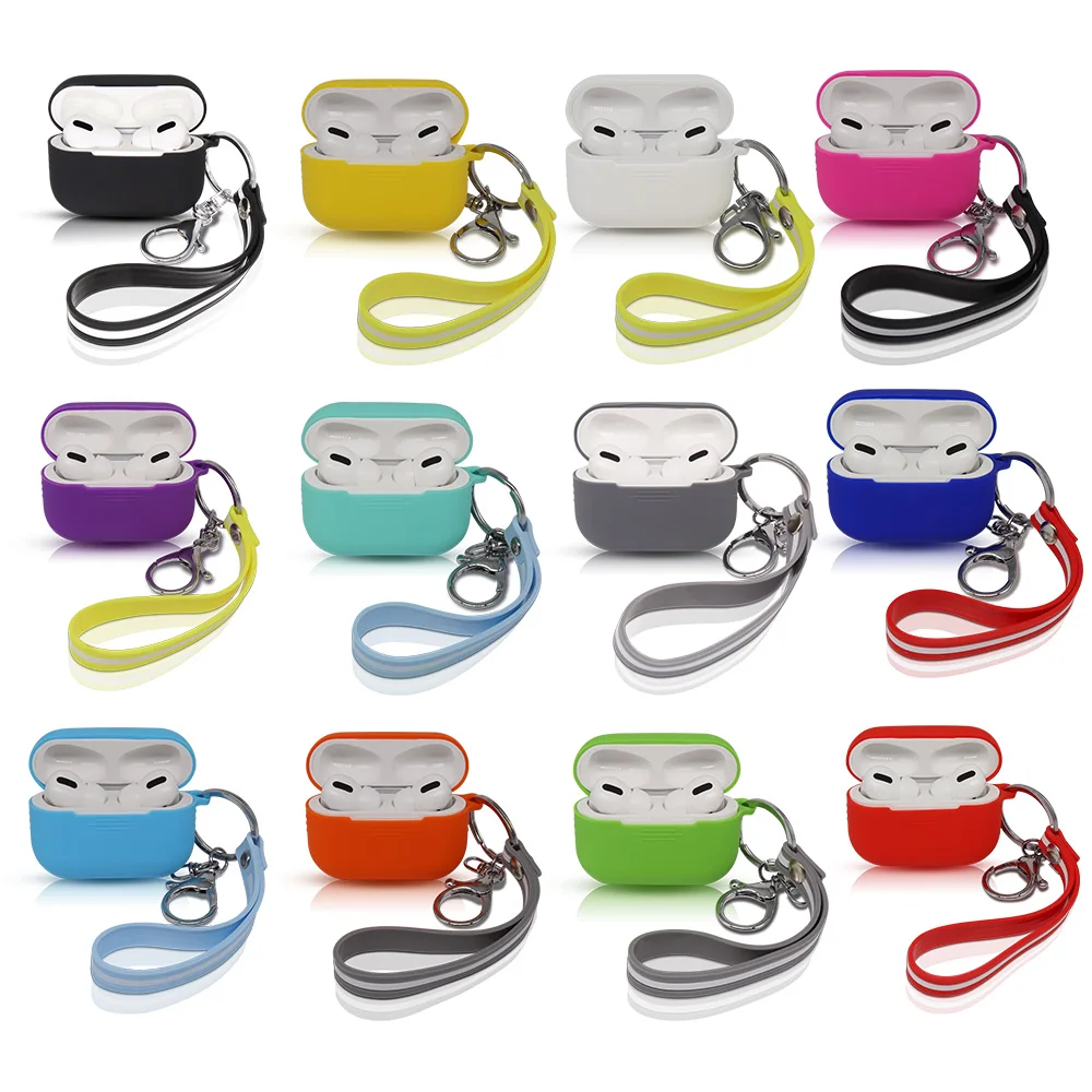 Силиконовый чехол для Airpods Pro беспроводные Bluetooth наушники с брелоком Airpod3 защитный