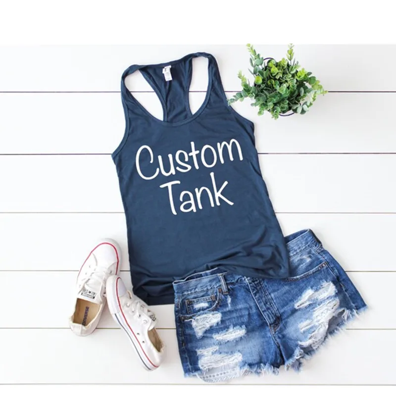 

Personalized Women Party Tanks Tops For Women With Sayings Custom Name Title Racerback Tanks Work Out Tank Birthday Party Run