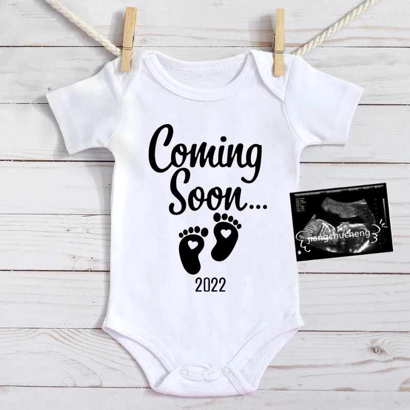 Объявление о ребенке скоро 2022 детские комбинезоны для младенцев брикет из хлопка