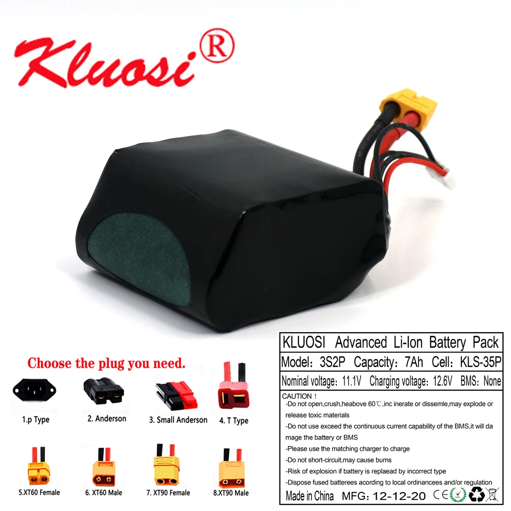 KLUOSI 12V 7Ah 3S2P 12 6 V Высокая Ёмкость Бла (беспилотный летательный аппарат
