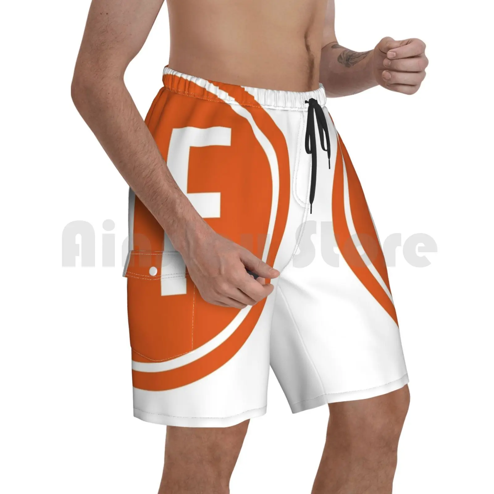 

Uf Cutout Circle Design-Orange Beach Shorts Men Beach Pants Swimwear Uf University Of Florida Game Day Sec Football