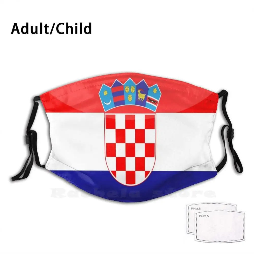 Моющаяся маска для лица с фильтром и принтом в хорватском стиле противопылевая
