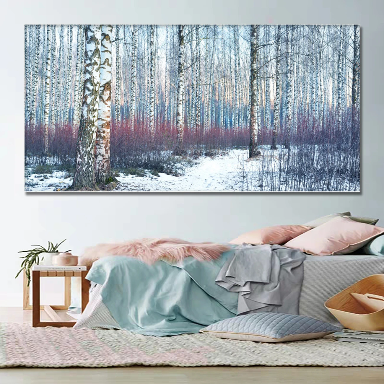 

Nordic Forest Landscape Wall Art Canvas Poster and Print Canvas Painting Decorative Picture for Living Room Home Decor