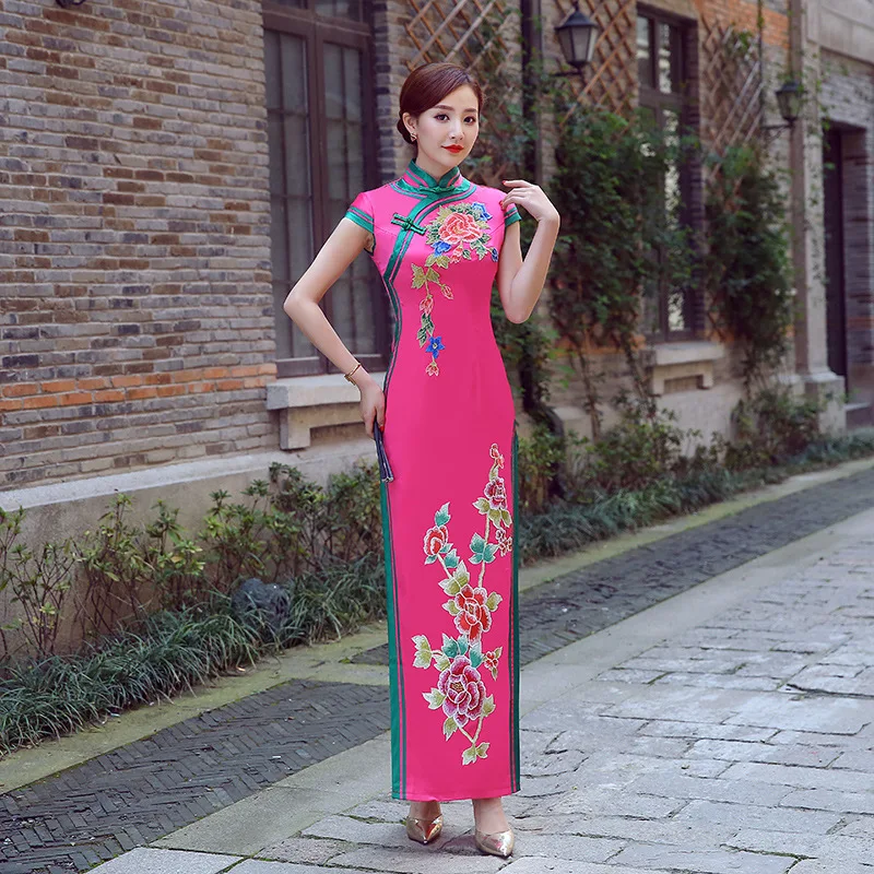 Женские вечерние платья восточные женские Cheongsam элегантный в китайском стиле