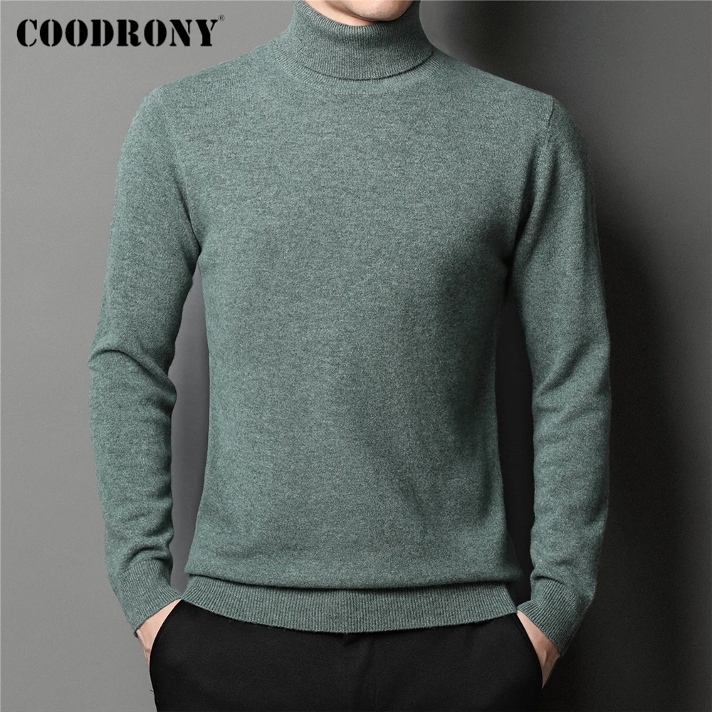 

COODRONY Brand Pure Wool Sweater Men Clothing Autumn Winter New Arrival Casual Turtleneck Thick Solid Color Pullover Homme Z3007
