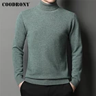 COODRONY брендовый свитер из чистой шерсти, Мужская одежда, осень-зима, Новое поступление, повседневный плотный Однотонный пуловер с высоким воротником, Homme Z3007
