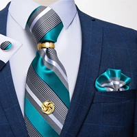 fashion designer mens silk tie 8cm wide luxury men business wedding necktie brooch tie ring hanky cufflinks set men gift dibangu