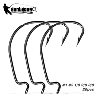 hunthouse fishing single crank hook steel alloy barbed 1 2 10 20 30 hight carbon steel 20 pcsbag for soft worm lure