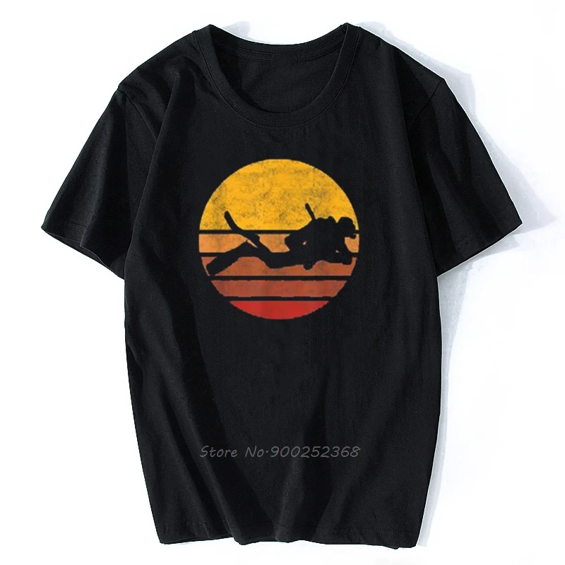 Футболка мужская хлопковая С закатом для дайвинга в стиле хип-хоп - купить по