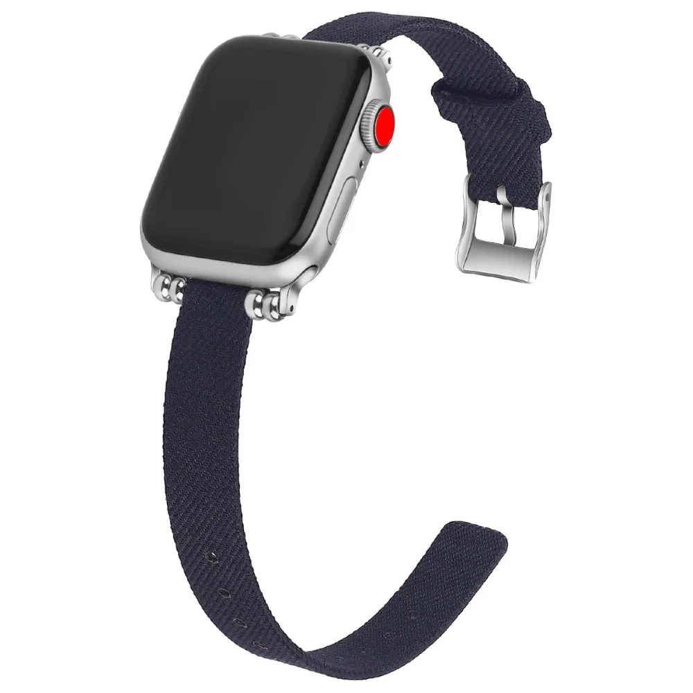 50 шт. тканый нейлоновый холщовый ремешок для часов Apple Watch Series 5 4 3 2 1 38 мм 42 мм ювелирный ремень браслет для iwatch 40 мм 44 мм