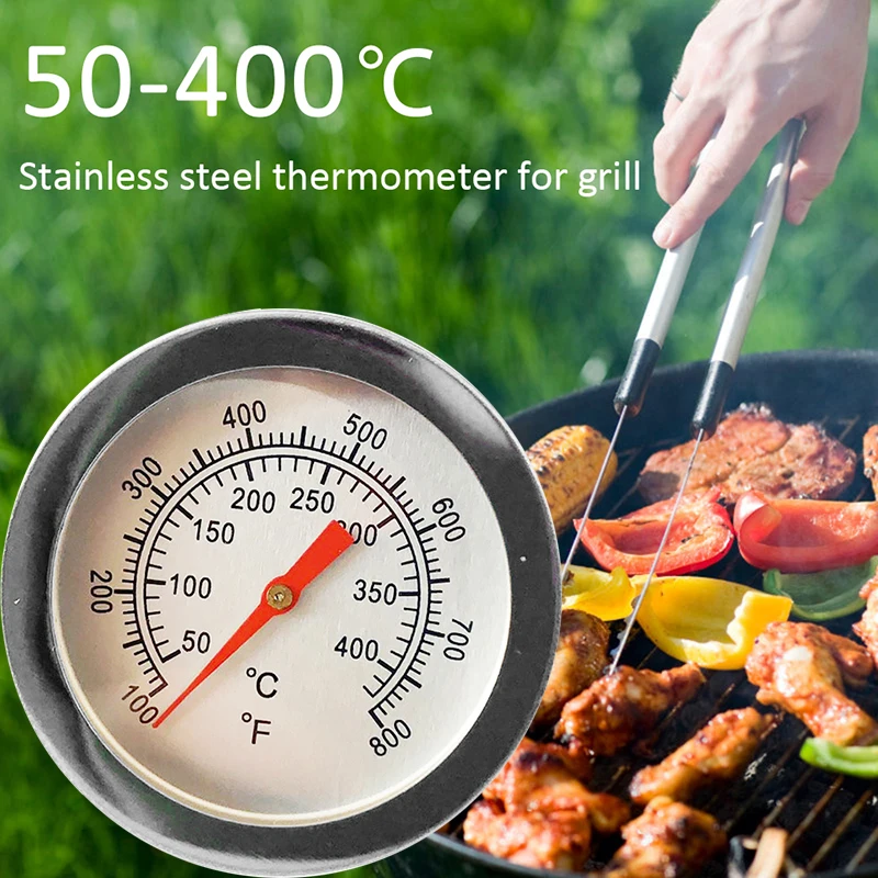 

50-400 Celsius Stainless Steel BBQ Smoker Grill Thermometer Temperature Gauge Barbecue Kitchen Bakeware Thermomer Dropshipping