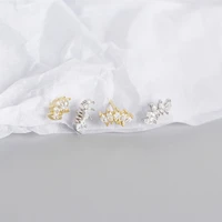 panjbj 925 sterling silver luxury white zircon horse eye stud earrings for women chic office youth jewelry accessories