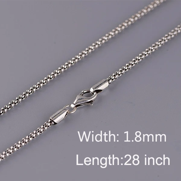 1.8mm 28inch BALMORA классический базовый стерлингового серебра 925 простая застежка Регулируемая Цепочка-ожерелье для женщин и мужчин пара ювелирных изделий - Окраска металла: 1.8mm 28inch