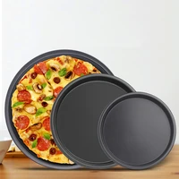non stick carbon steel pizza pan oven baking trays mold microwave cake pan dish mould patisserie tarte pie sapan tools