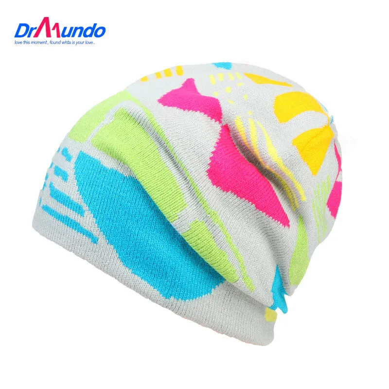 Вязаная шапка для катания на коньках зимняя с черепом вязаная Лыжная (шерстяная