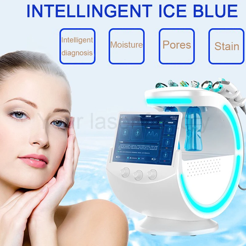 

Анализатор кожи Ice Blue, магический, зеркальный, для подтяжки лица, микродермабразии, кислородный распылитель, гидродермабразия, машина для гл...