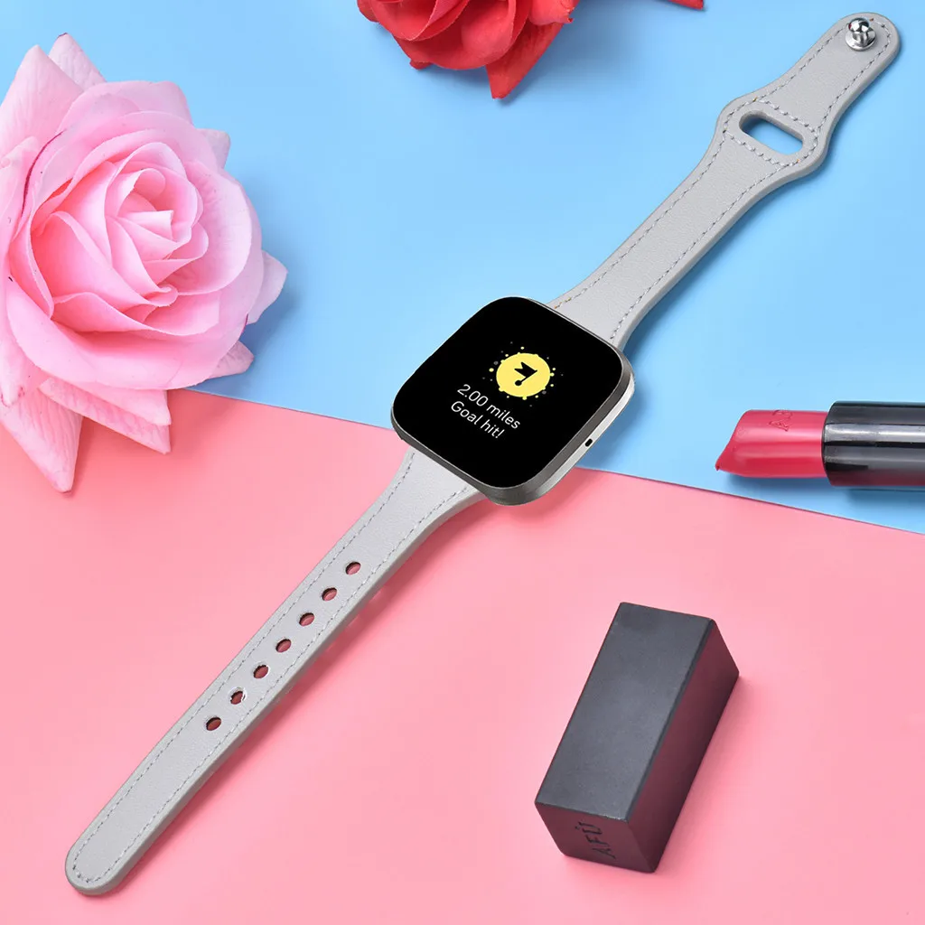 Замена браслета роскошный кожаный ремешок для Fitbit Versa 2 Смарт часы ремешок сменный браслет наручных часов ремешок для умных часов Ремешок