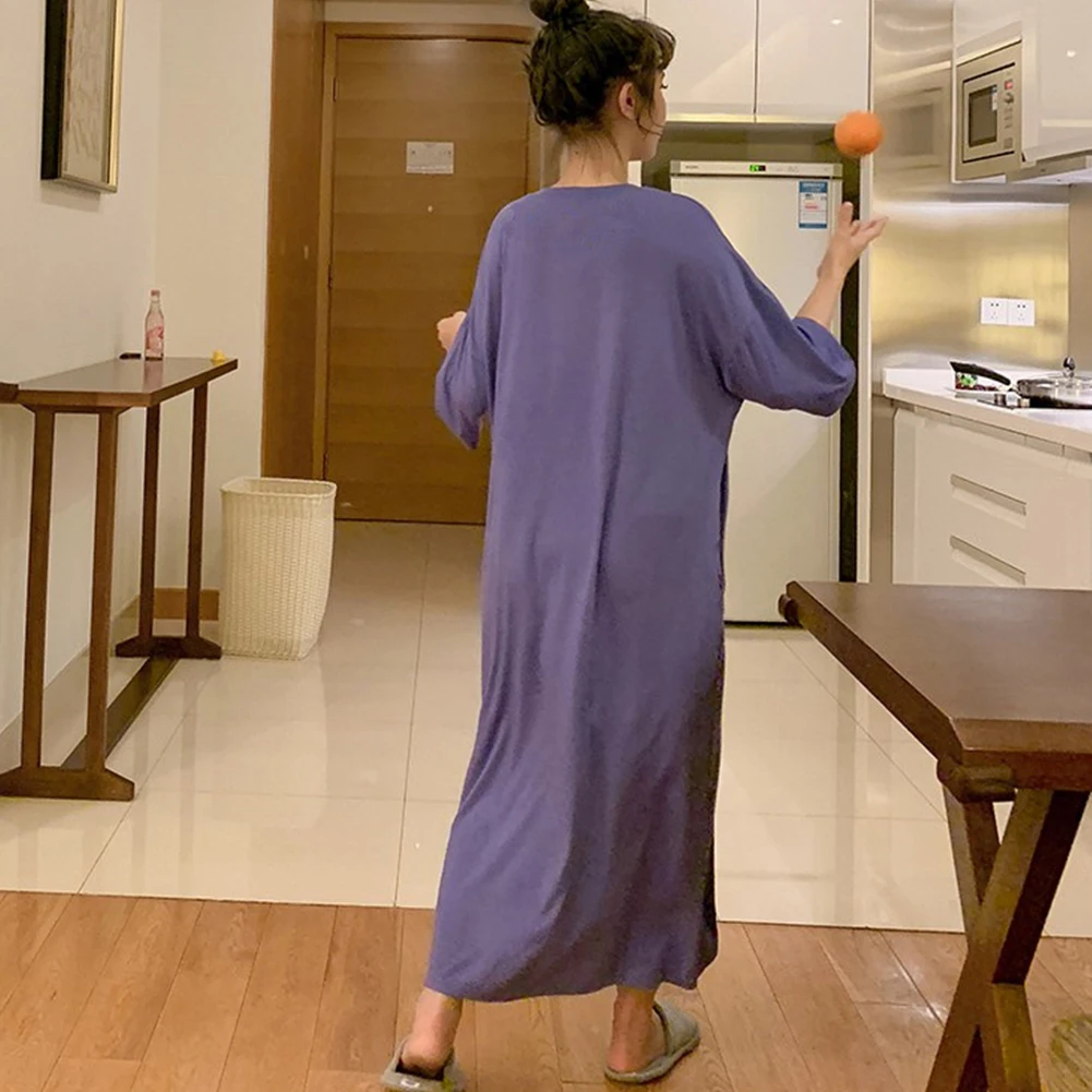 

Women Short Sleeve O Neck Cartoon Sun Moon Rainbow Windmill Cloud Nightdress Cartoon Pattern Design,Fine workmanship, Breathable