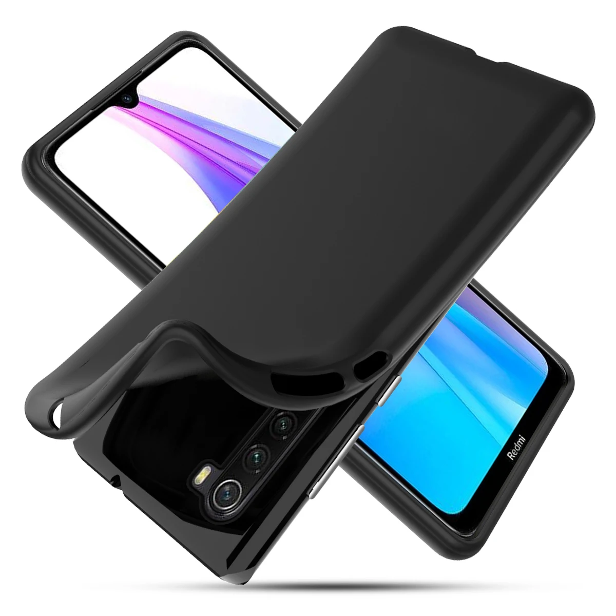 For Xiaomi Redmi Note 8T Back Case Slim Fit Soft TPU Shockproof Phone Protective Cover Black Fast delivery |