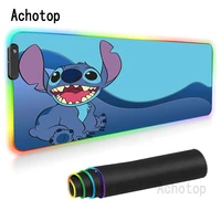 large rgb mouse pad gamer desk mat led computer mousepad stitch design keyboard with backlit table cover pad cute anime padmouse
