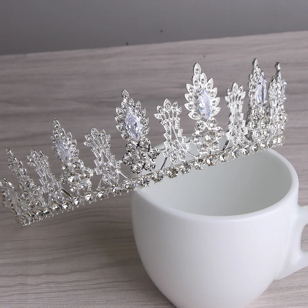 

Women Rhinestone Cubic Zirconia Crown Tiara Headband Wedding Bridal Headpiece