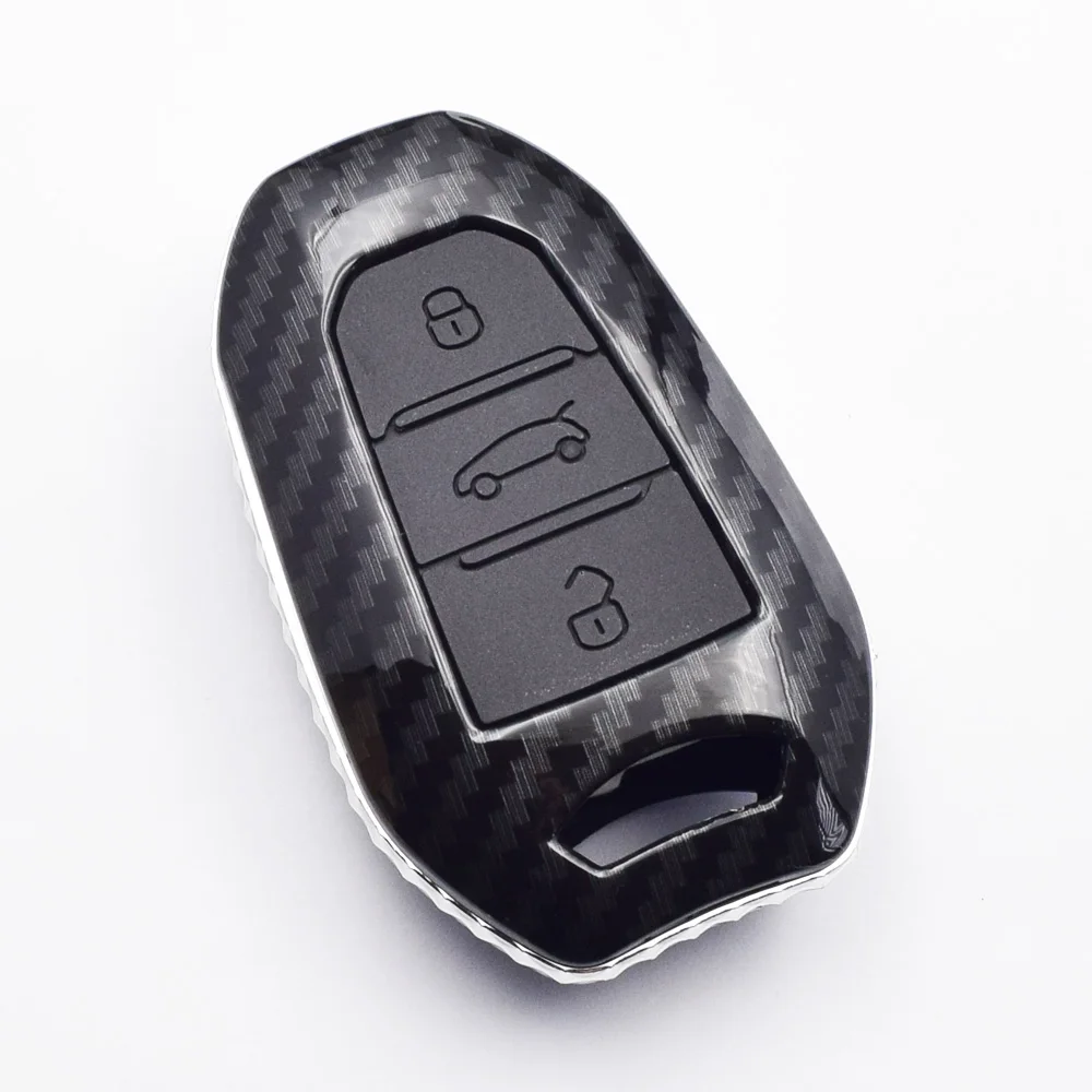Карбон ключ чехол для peugeot 5008 4008 3008 2008 308 408 508 307 301 308S 207 206 Citroen 3 кнопки дистанционного ключа Fob Защитная крышка