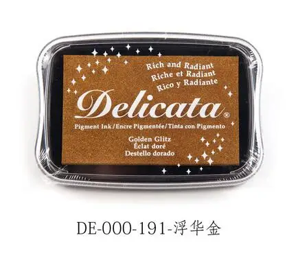 Gold Tsukineko Delicata блестящие пигментные чернила богатые и сияющие Чернила Pad Япония - Цвет: Gold