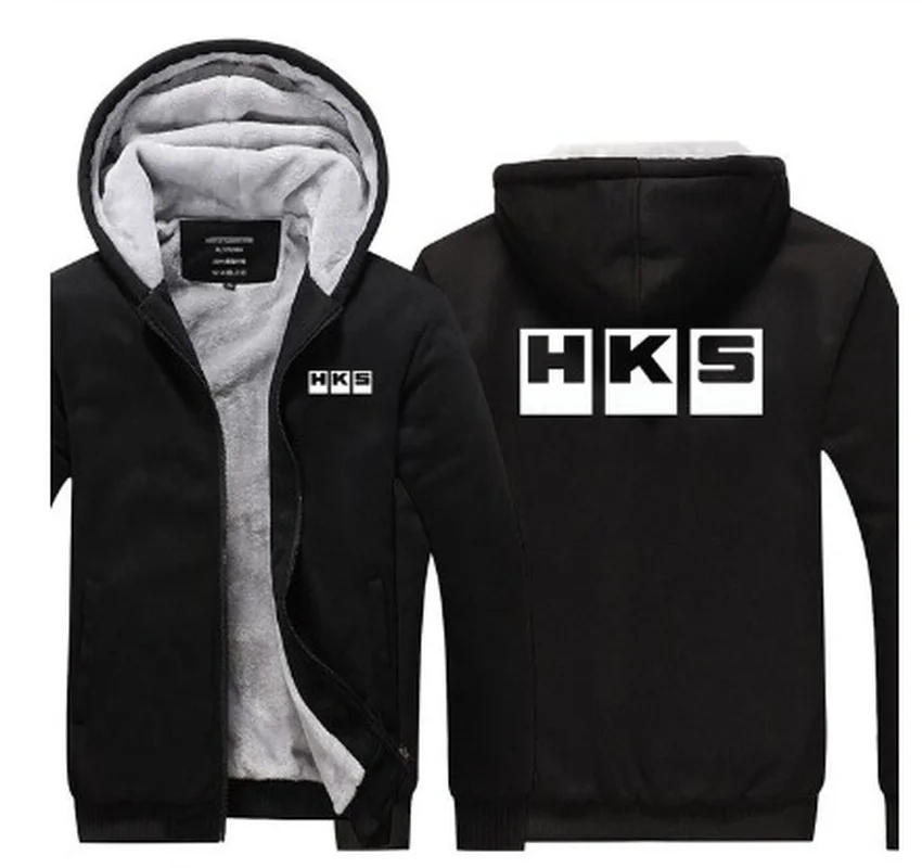

Hot Plus Size Fleece Thicken Warm for HKS Sweatshirt Winter male hoodie collar coat male zipper jacket 51690
