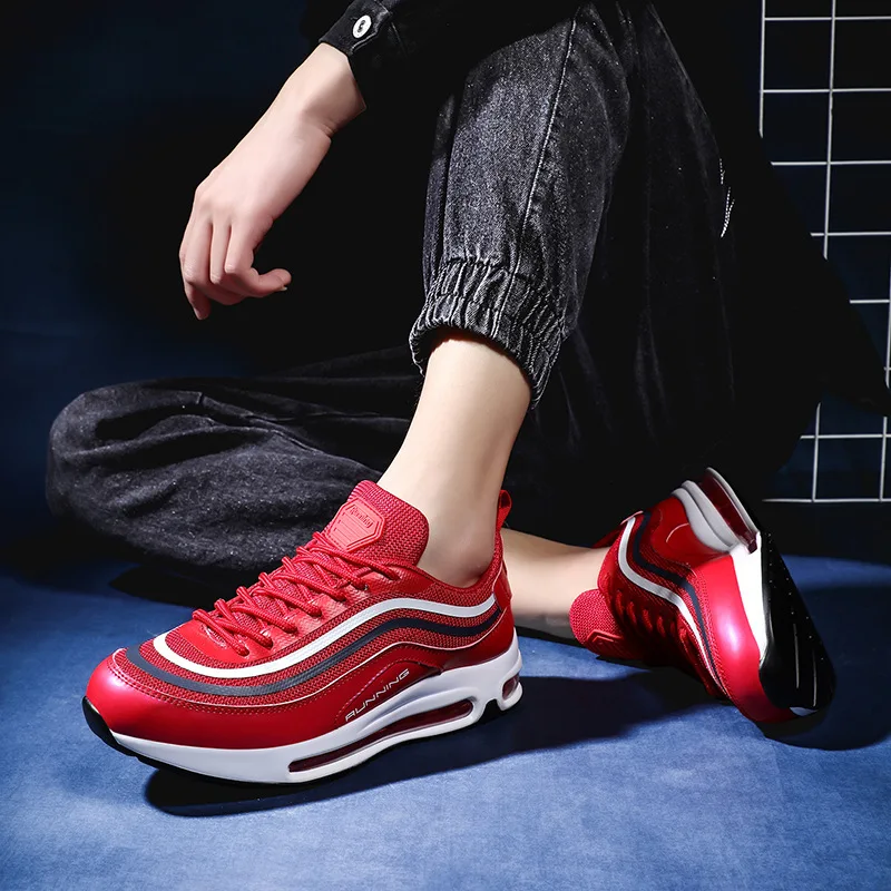 

2020 new fashion size 46 yards full palm air cushion sneakers men increased sports leisure breathable running shoes