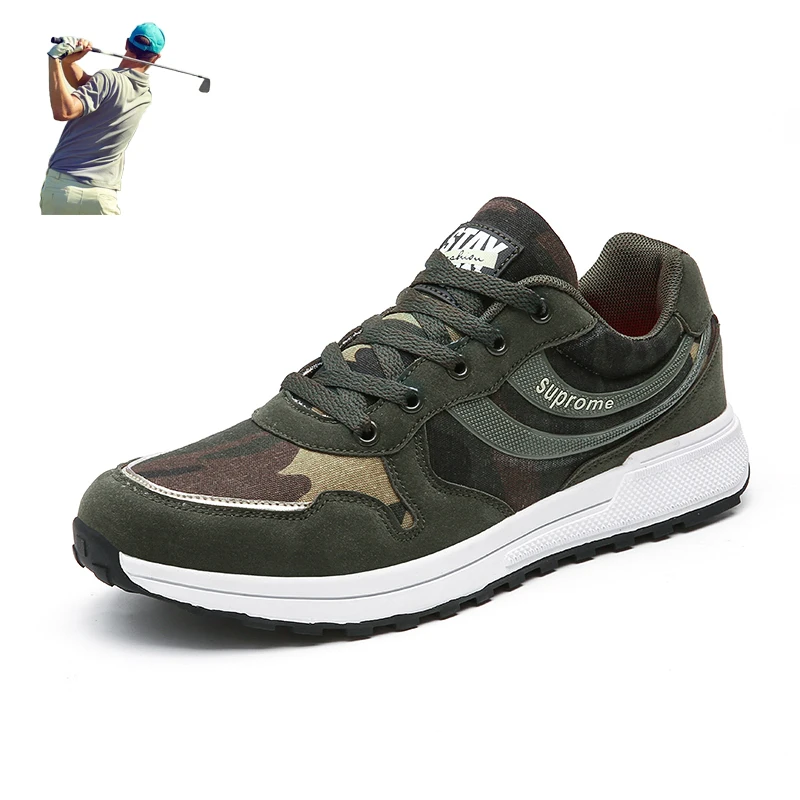 

Кеды камуфляжные для мужчин и женщин, кроссовки для гольфа, спортивная обувь для отдыха, тренировочная Армейская Обувь для гольфа, зеленые