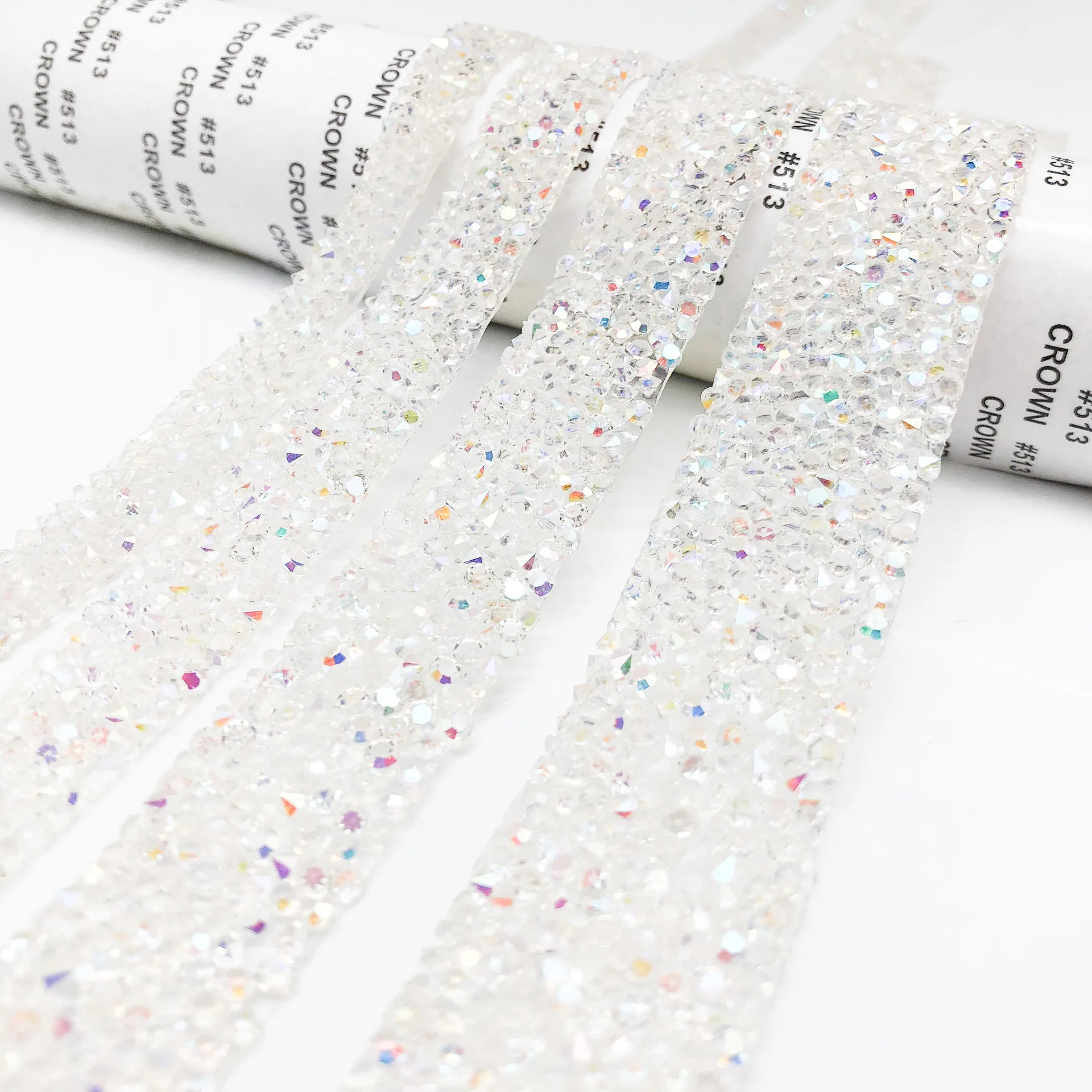 

1 Yard 5/10/15/20/25mm Rhinestone Crystal Ribbon Faux Diamond Ribbon Acrylic Flower Mesh Wrap Tape Sewing Trim Hot Fix Tape