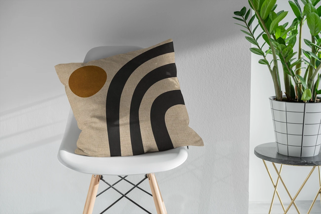 Чехол для подушки в скандинавском стиле льняной чехол с изображением солнца