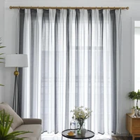 dk modern stripe sheer curtain for living room bedroom tulle cortinas for the kitchen window treatment home door decor drapes