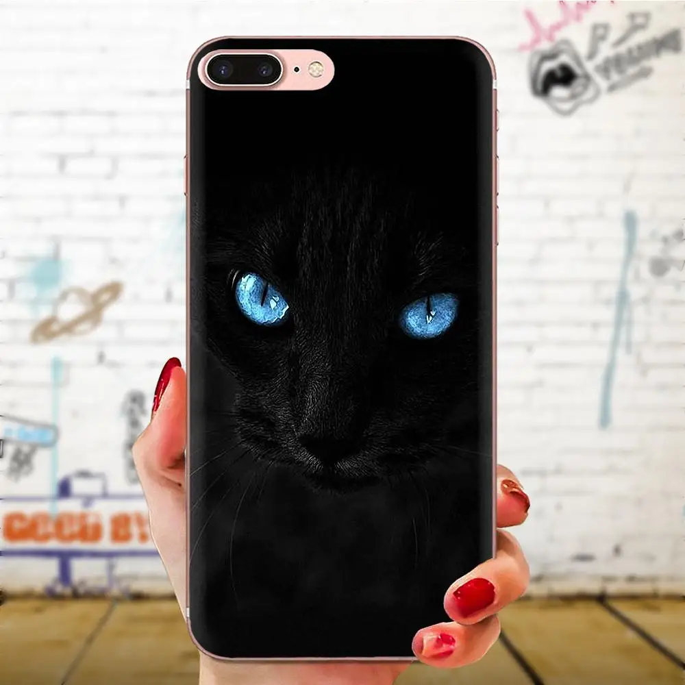 Мягкий чехлов для мобильных телефонов с изображением черного кота глазом Huawei Honor