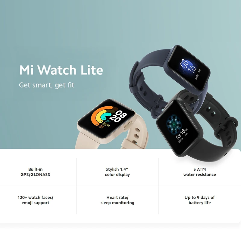 Смарт-часы Xiaomi Mi Watch Lite с GPS, фитнес-трекером, пульсометром и  монитором сна | Электроника | АлиЭкспресс