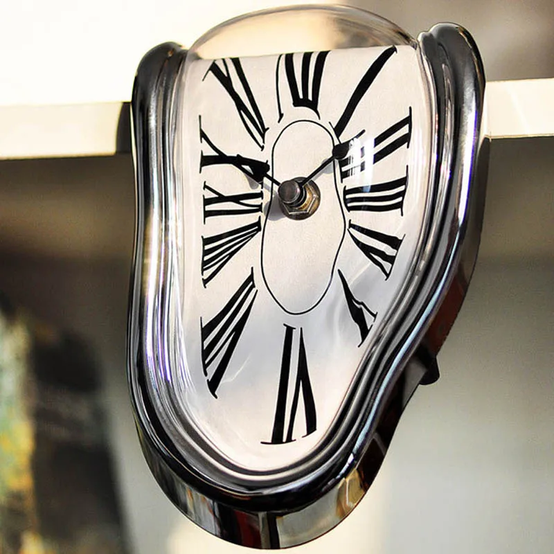 Новинка креативные часы с деформацией времени плавления полка для книг римскими