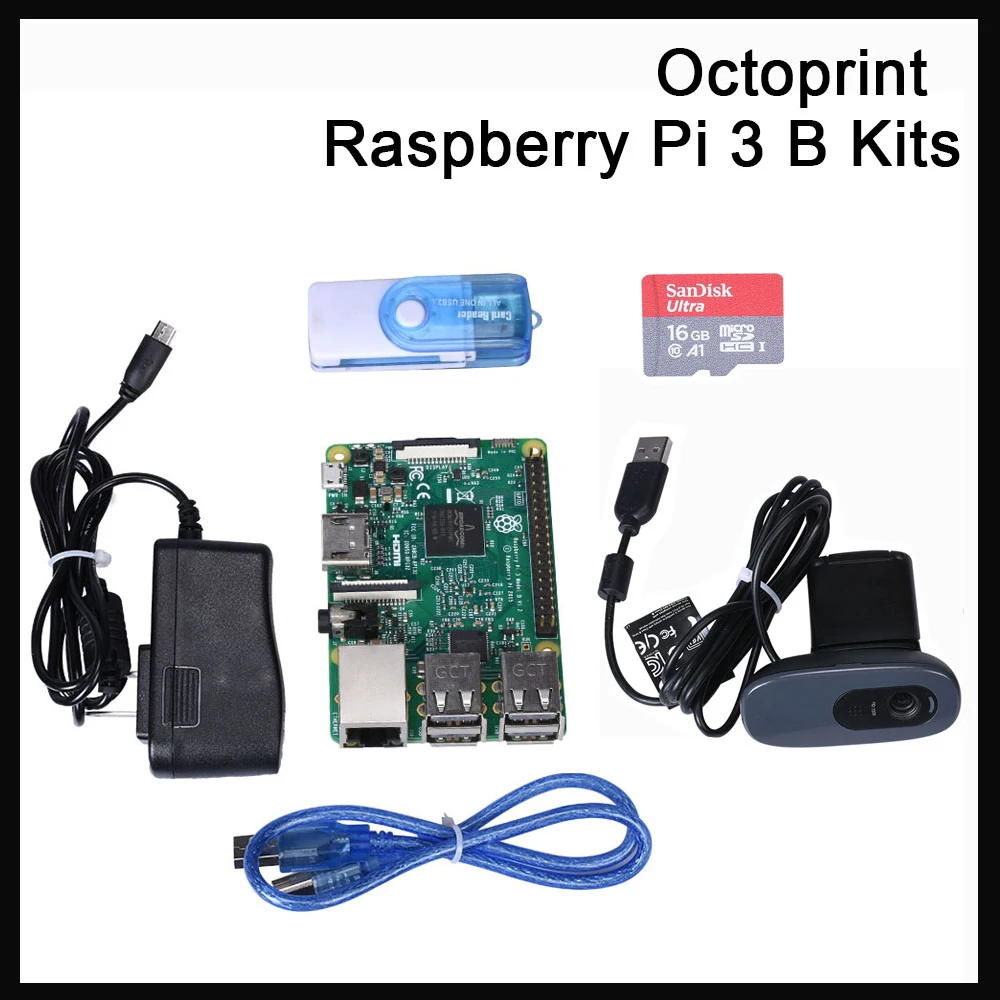 Octoprint Raspberry Pi 3 B Development Board Kit ram 1G с блоком питания камеры для Ender 3 3D-принтера Octoprint monitoring