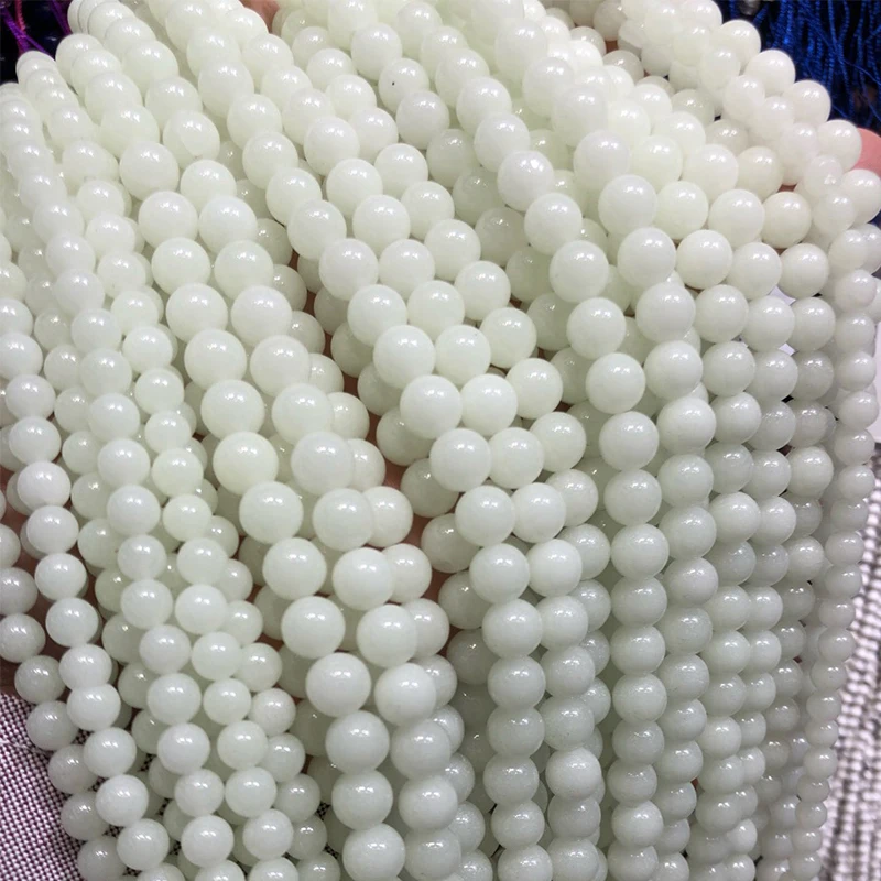 Круглые бусины из натуральных камней светящиеся в темноте женские Украшения для