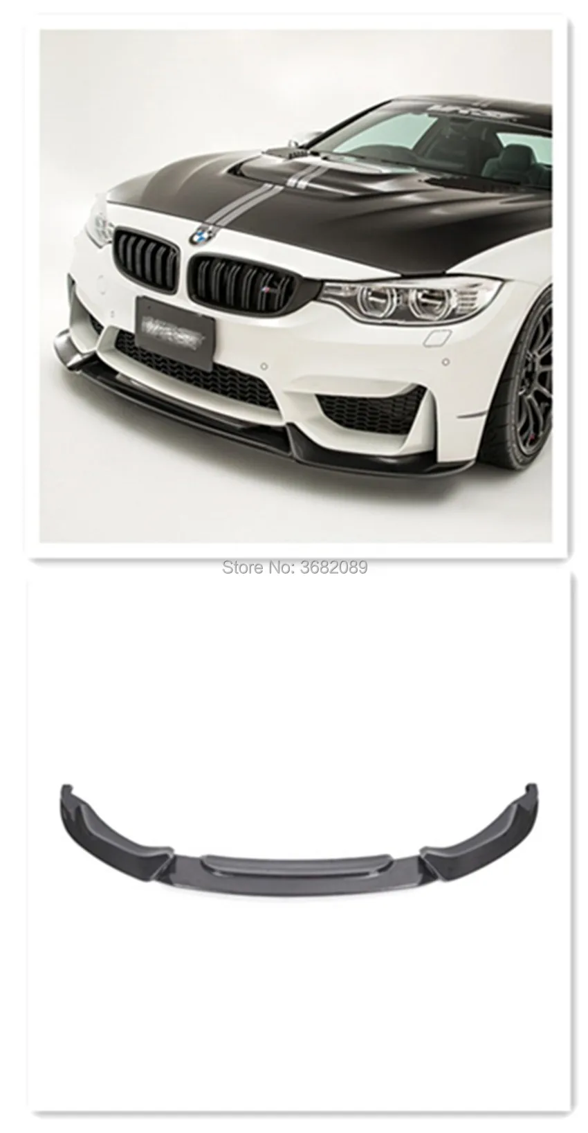 Оригинальный PSM Тип 3D CF углеродное волокно передний бампер Add on подбородок губ