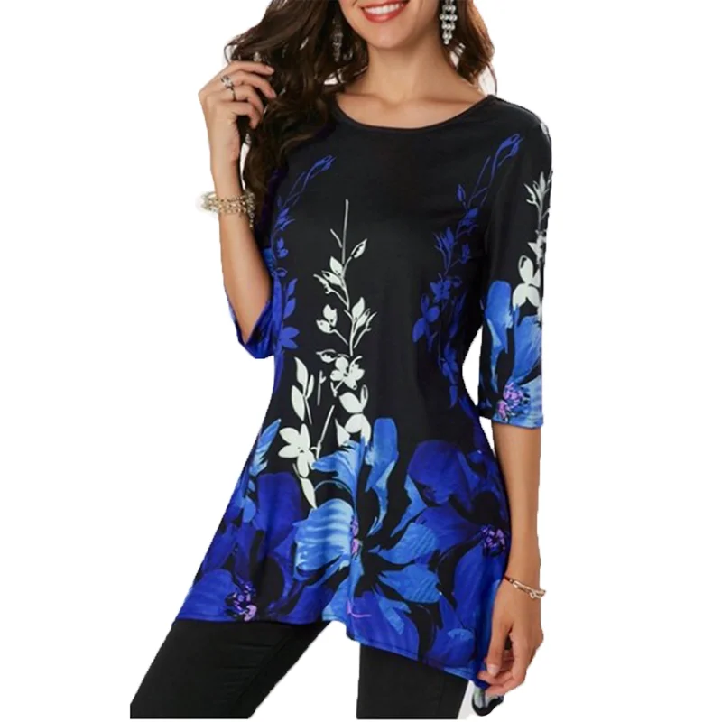 Женская винтажная Безымянная футболка с цветочным принтом модная повседневная