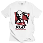 KGB Владимир Ленин мужские футболки СССР Россия коммунизм Марксизм социализм винтажные футболки смешные футболки 100% хлопок подарок одежда