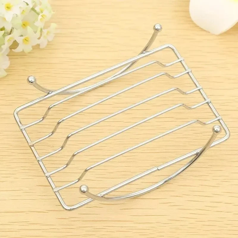 

New Hot Sale 1 Piece Fashion Brief Stainless Steel Bathroom Soap Dishes Box Holder Tray
