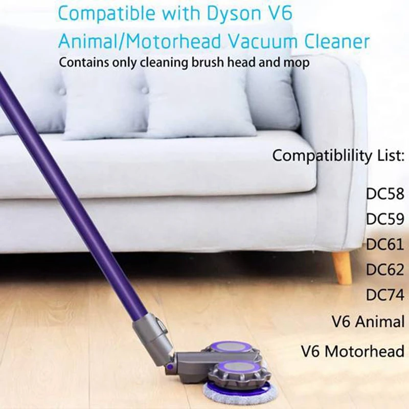 

Electric Mop Head Attachment for Dyson V7 V8 V10 V11,Cordless Stick Vacuum Cleaner Brush Tool with 150Ml Water Tank