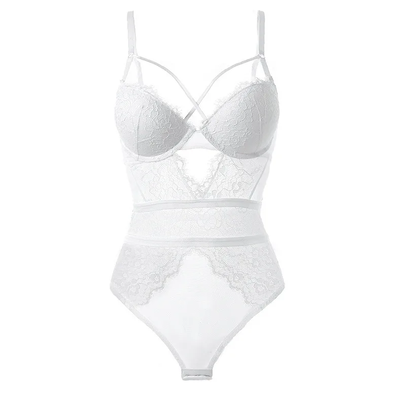 

French Brand Sexy Lace Underwear Bodycon Hollow Women Super Push Up Bra Set Summer Ultrathin Transparent Onesies Underwear Sets