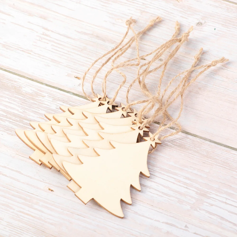 

10pcs Christmas Wooden Hanging Plaque Christmas Tree Hanging Sign Hanger Decoration