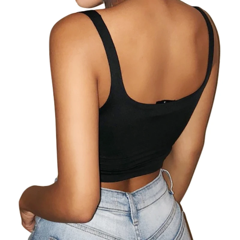 Новое поступление 2020 сексуальные женские однотонные майки на бретельках