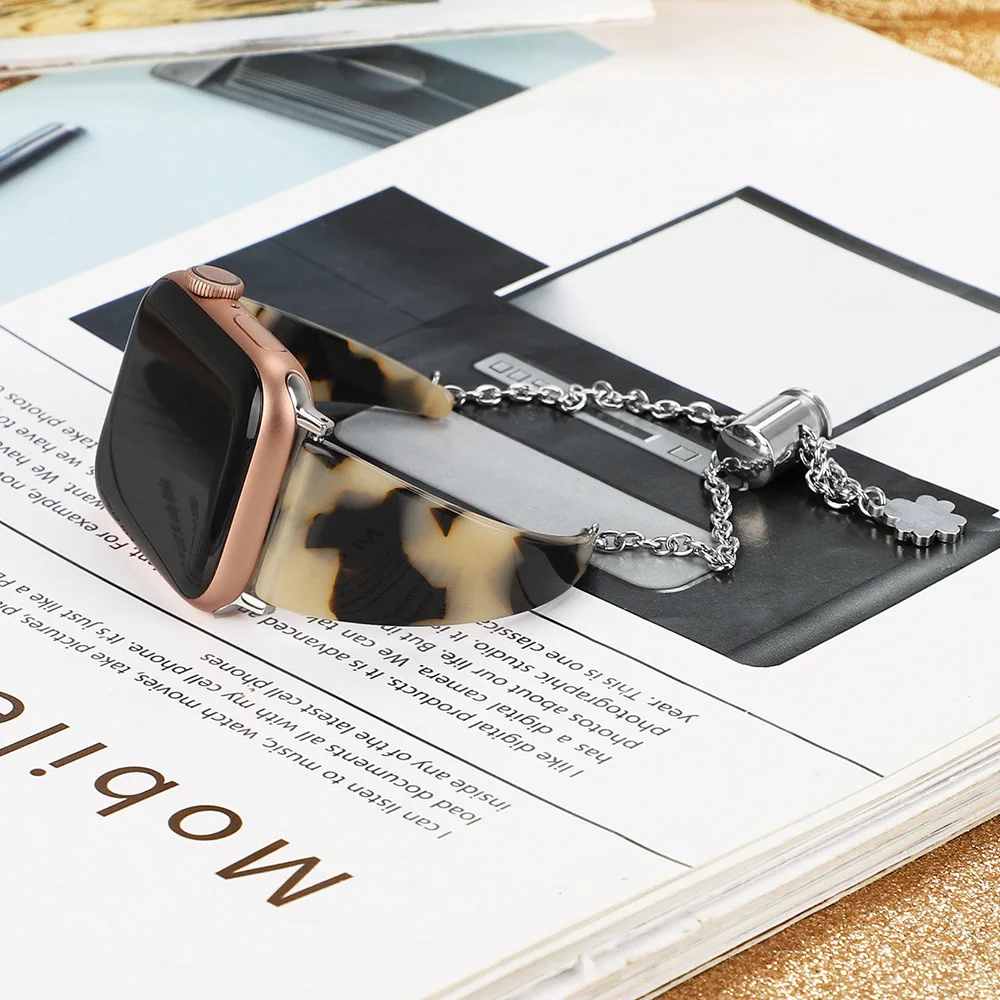 Новый дизайн Женский полимерный браслет с подвеской для Apple Watch Band Series 5 4 3 2