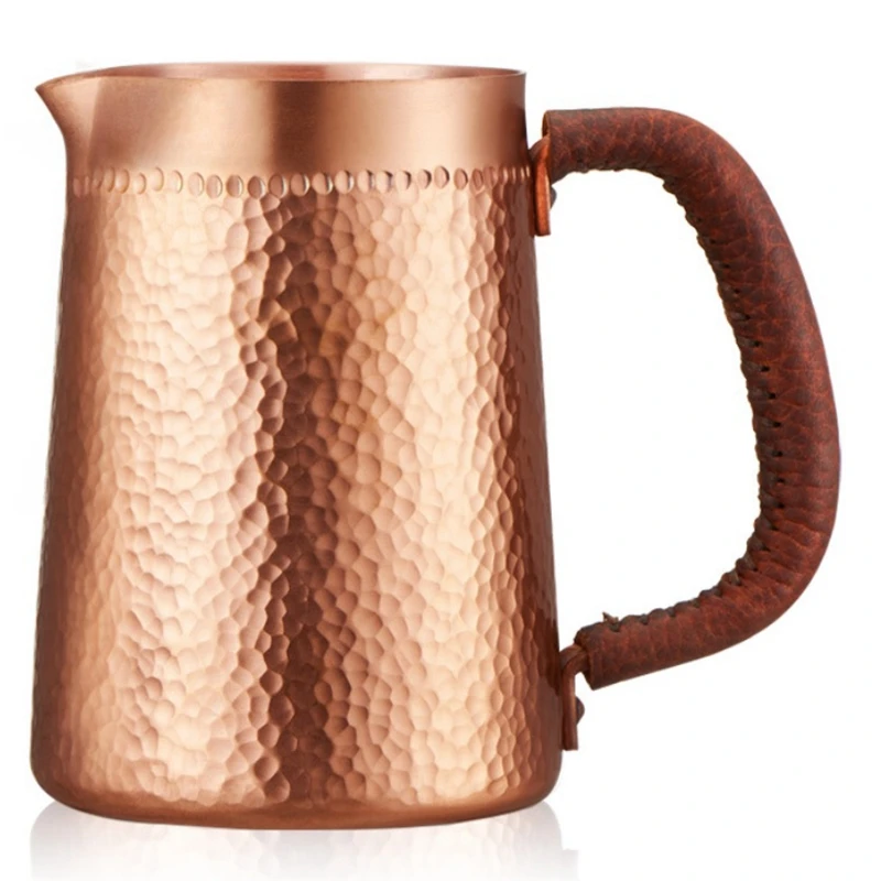 Кувшин для молока ручной работы из чистой меди 400 мл 1 шт.|Иглы рисунков на кофе| |