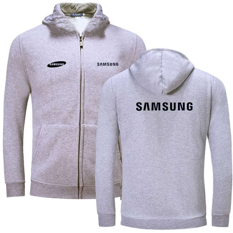 

2021 New Plain Mens Samsung Zip Up Hoody Jacket Sweatshirt Hooded Zipper male Top Outerwear